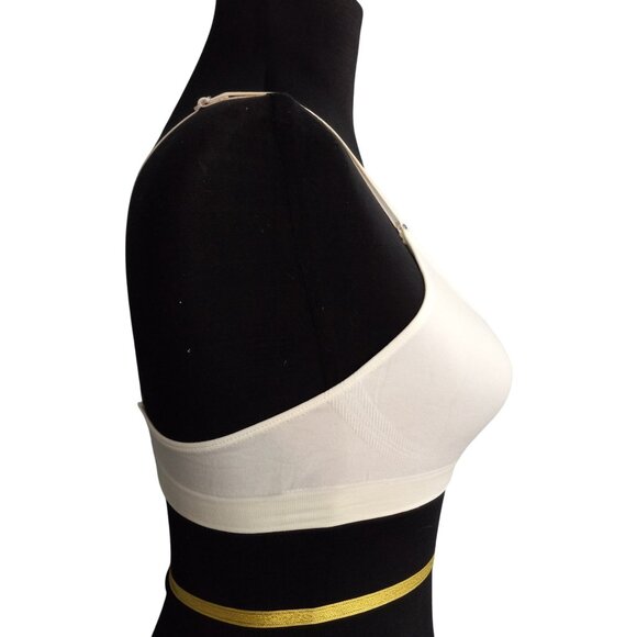 Maidenform M 34 Bralette Adjustable Straps Nylon Blend Seamless White NEW - Picture 4 of 6